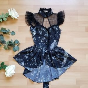 Step in time steampunk peplum blouse nwot